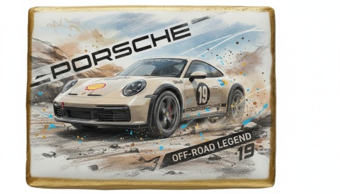 Lukrowane Ciastko Prezent MOTO Fana PORSCHE OFFROAD LEGEND AUTO dla Mężczyzny