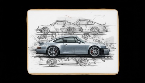 Ciastko lukier Auto Fan PASJA Porsche 911 Carrera
