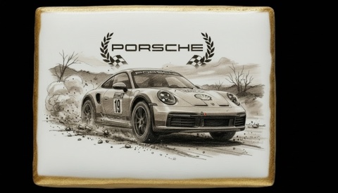 Ciastko lukier Auto Fan PASJA Porsche w Akcji