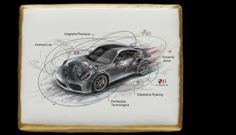 Ciastko lukier Auto Fan PASJA Porsche w Ruchu