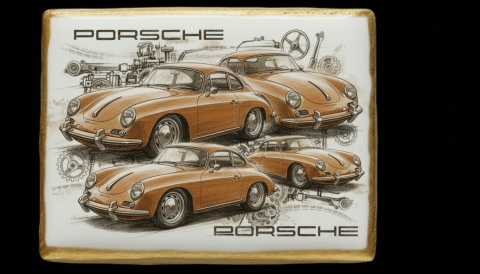 Ciastko lukier Auto Fan PASJA Porsche w Ruchu