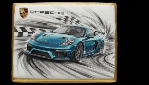 Ciastko lukier Auto Fan PASJA Porsche w Ruchu
