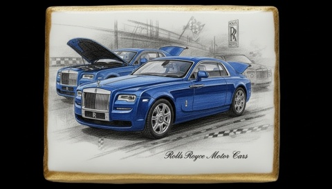 Ciastko lukier Auto Fan PASJA ROLLSROYCE MOTOR CARS