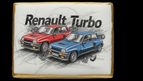Ciastko lukier Auto Fan PASJA  Renault Turbo Style