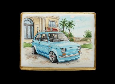 Ciastko lukier Auto Fan PASJA Retro Urok na Ciasteczku