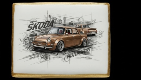 Ciastko lukier Auto Fan PASJA  Retro Wyścigówka