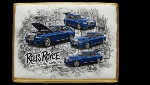 Ciastko lukier Auto Fan PASJA RollsRoyce na Wyobraźni