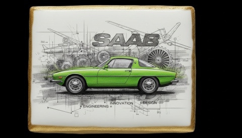 Ciastko lukier Auto Fan PASJA SAAB  Symbol Innowacyjności