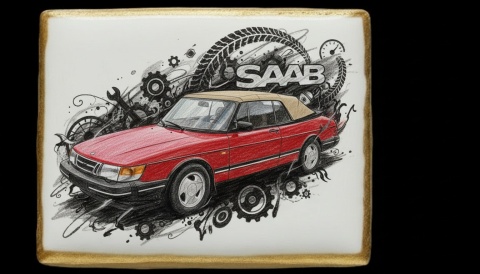 Ciastko lukier Auto Fan PASJA SAAB