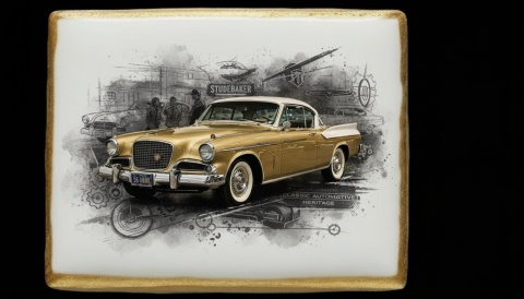 Ciastko lukier Auto Fan PASJA  Studebaker z Duchem Przeszłości