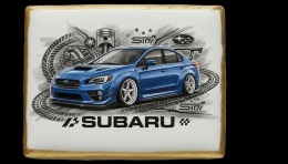 Ciastko lukier Auto Fan PASJA  Subaru STI