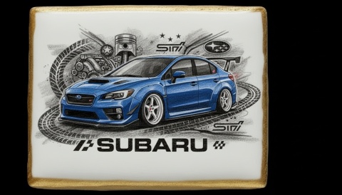 Ciastko lukier Auto Fan PASJA  Subaru STI