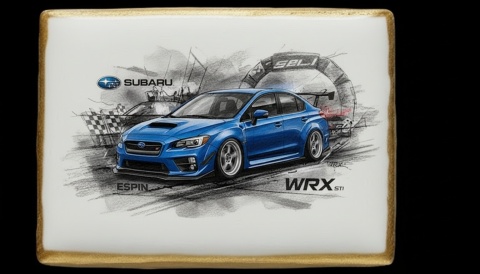 Lukrowane Ciastko Prezent MOTO Fana Subaru WRX STI AUTO dla Mężczyzny