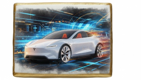 Ciastko lukier Auto Fan PASJA TESLA W RUCHU