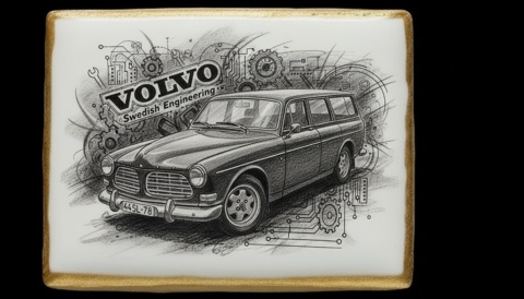 Ciastko lukier Auto Fan PASJA VOLVO  Szwecja w Ruchu