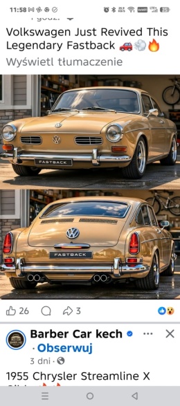 Ciastko lukier Auto Fan PASJA Volkswagen Fastback