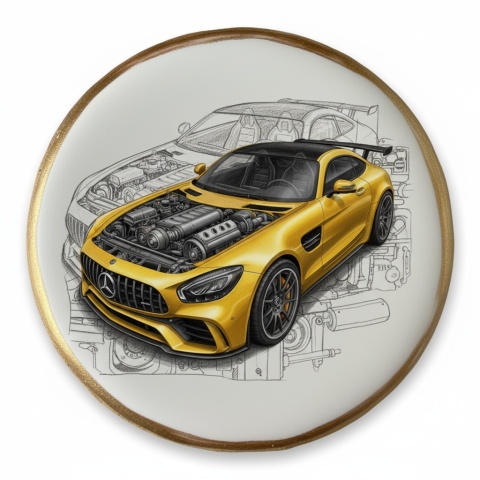 Ciastko lukier Auto Fan PASJA  Żółty Przebój Na Torze