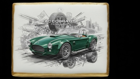Ciastko lukier Auto Fan PASJA  AC Cobra GT Roadster