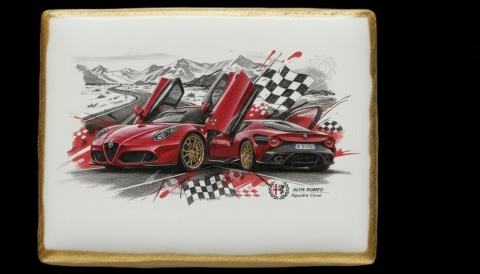Ciastko lukier Auto Fan PASJA ALFA ROMEO SQUADRA CORSE