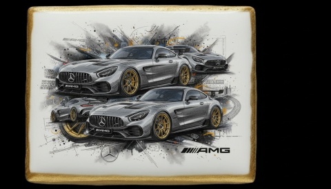 Ciastko lukier Auto Fan PASJA  AMG Dynamic