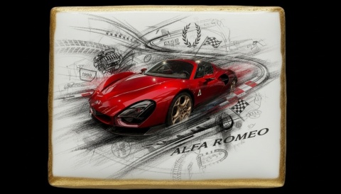 Ciastko lukier Auto Fan PASJA Alfa Romeo  Esencja Dynamicznego Stylu