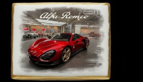 Lukrowane Ciastko Prezent MOTO Fana Alfa Romeo AUTO dla Mężczyzny