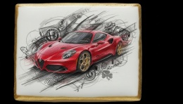 Ciastko lukier Auto Fan PASJA Alfa Romeo