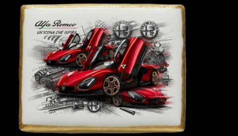 Ciastko lukier Auto Fan PASJA Alfa Romeo