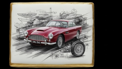 Ciastko lukier Auto Fan PASJA Aston Martin DB4