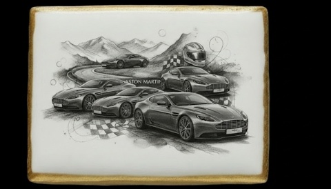 Ciastko lukier Auto Fan PASJA Aston Martin Dynamika