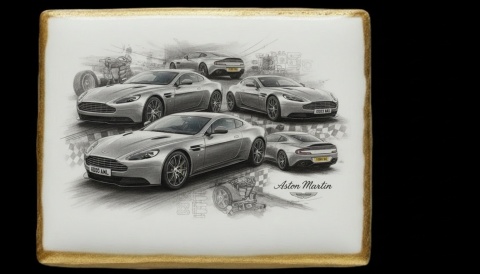 Ciastko lukier Auto Fan PASJA Aston Martin Elegance