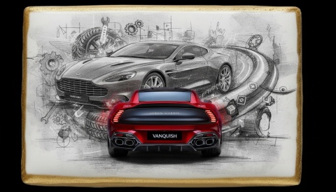 Ciastko lukier Auto Fan PASJA Aston Martin Vanquish