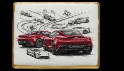 Ciastko lukier Auto Fan PASJA  Aston Martin Vanquish