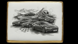 Ciastko lukier Auto Fan PASJA Aston Martin w Ruchu