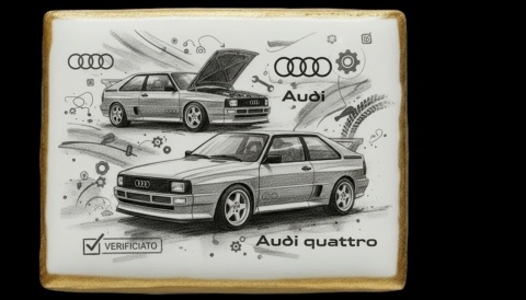Lukrowane Ciastko Prezent MOTO Fana Audi Quattro AUTO dla Mężczyzny