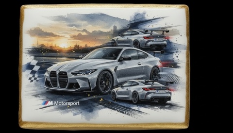 Lukrowane Ciastko Prezent MOTO Fana BMW M4 AUTO dla Mężczyzny