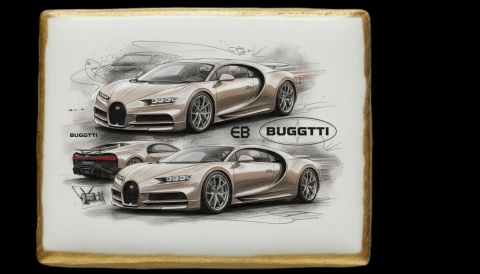 Ciastko lukier Auto Fan PASJA BUGATTI CHIRON