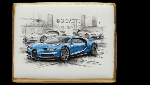 Ciastko lukier Auto Fan PASJA BUGATTI W RUCHU