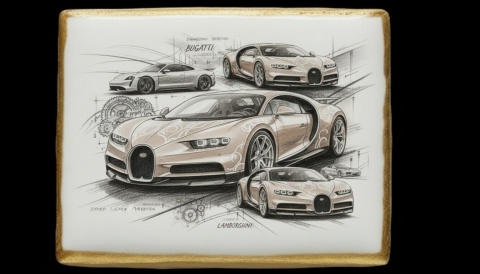 Ciastko lukier Auto Fan PASJA  Bugatti Dynamika