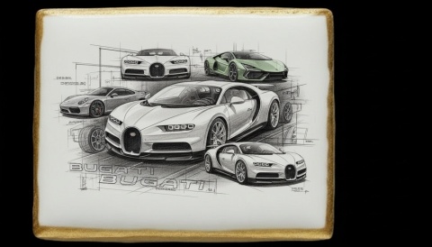 Ciastko lukier Auto Fan PASJA  Bugatti Elegancja