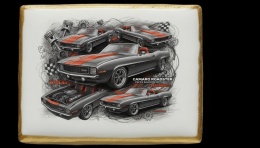 Ciastko lukier Auto Fan PASJA  Camaro Roadster