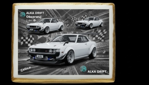 Lukrowane Ciastko Prezent MOTO Fana Celica Drift AUTO dla Mężczyzny