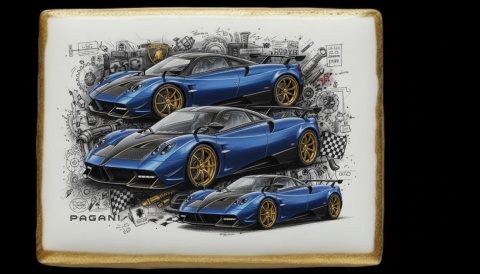 Ciastko lukier Auto Fan PASJA Dynamika Szybkości Pagani