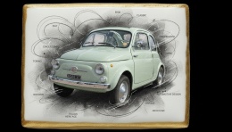 Ciastko lukier Auto Fan PASJA FIAT 500 Classic