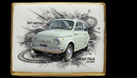 Ciastko lukier Auto Fan PASJA FIAT HERITAGE