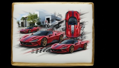 Ciastko lukier Auto Fan PASJA Ferrari SF90 Stradale