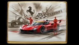 Ciastko lukier Auto Fan PASJA Ferrari na torze wyścigowym