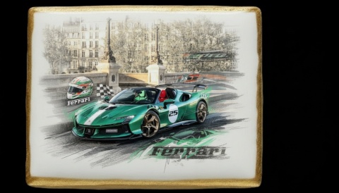 Ciastko lukier Auto Fan PASJA Ferrari w Ruchu
