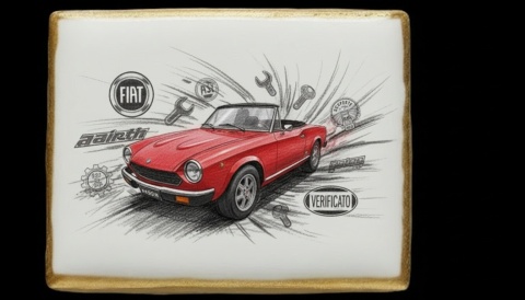 Ciastko lukier Auto Fan PASJA  Fiat Abarth Dynamika