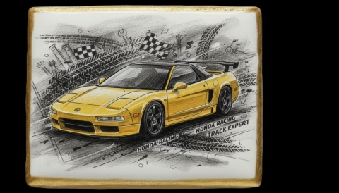 Ciastko lukier Auto Fan PASJA Honda NSX  Symbol Szybkości i Stylu
